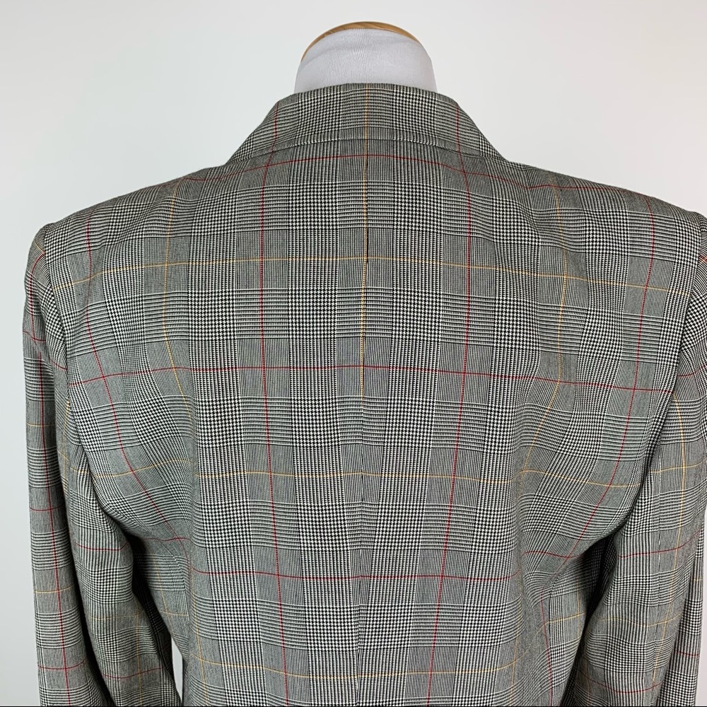 Vintage Jones Wear Plaid Double Breasted Blazer Sz 8 - Picture 12 of 14
